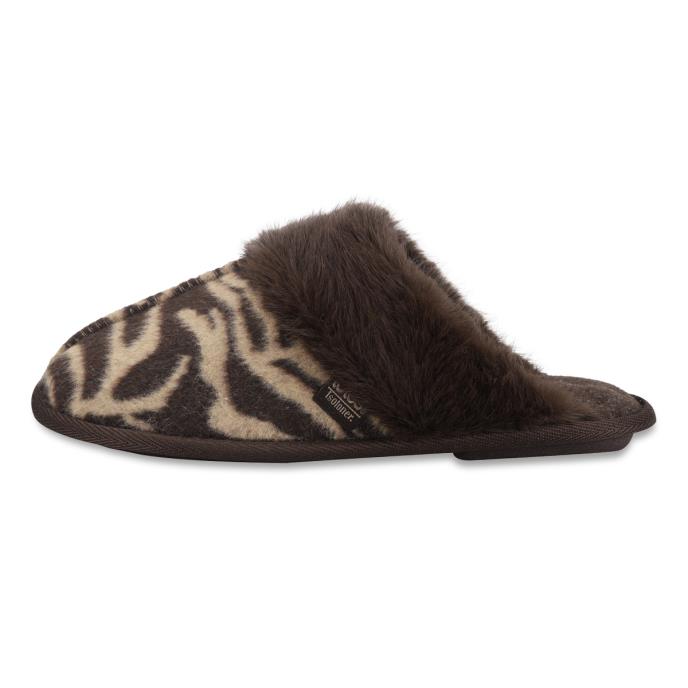 Isotoner® Ladies Animal Print Mule Slipper Brown Extra Image 3